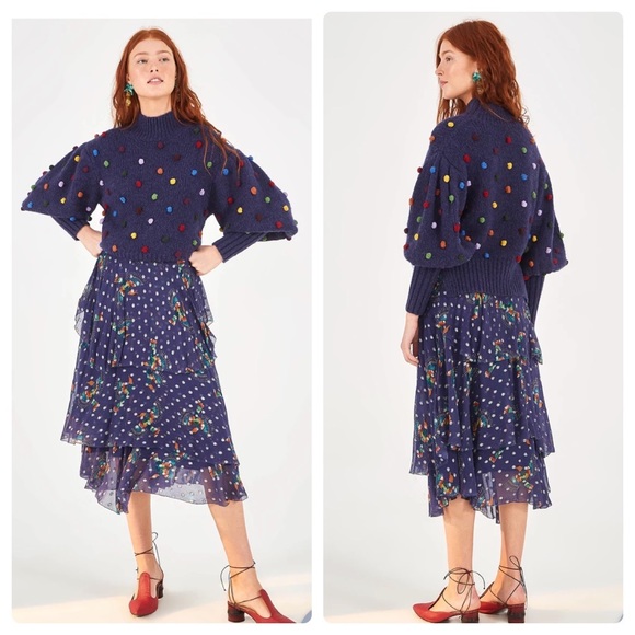 FARM Rio Sweaters - FARM Rio Colorful Dots Sweater XS